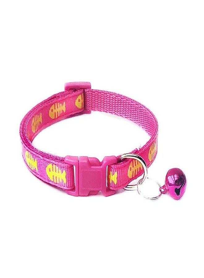 Pet Guard Fish Bone Print Adjustable Pet Collar Bell Small Pet Cat Dog Puppy Collars - Color May Vary ( Buy 1 Get 1 Free ) - Image 4